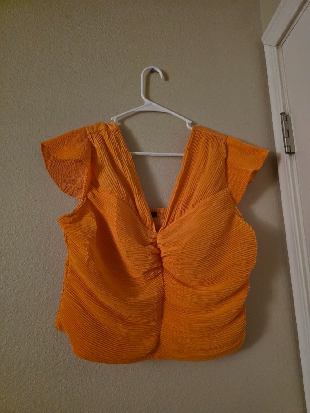 Express Size XL Orange Crop Top Cap Sleeve